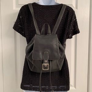 COACH purse black leather backpack